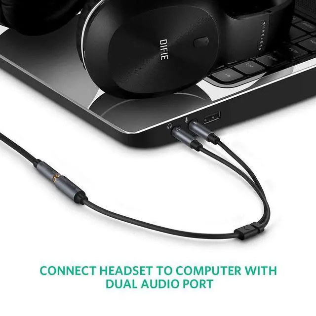 Alt view image 5 of 7 - WRIARICH (2 Pack) 3.5mm Jack Adapter CTIA - Y Splitter Audio Cable with Separate Microphone and Headphone Connector Compatible for PC, PS4 Gaming Headset- 1Ft/30cm, (Blue)