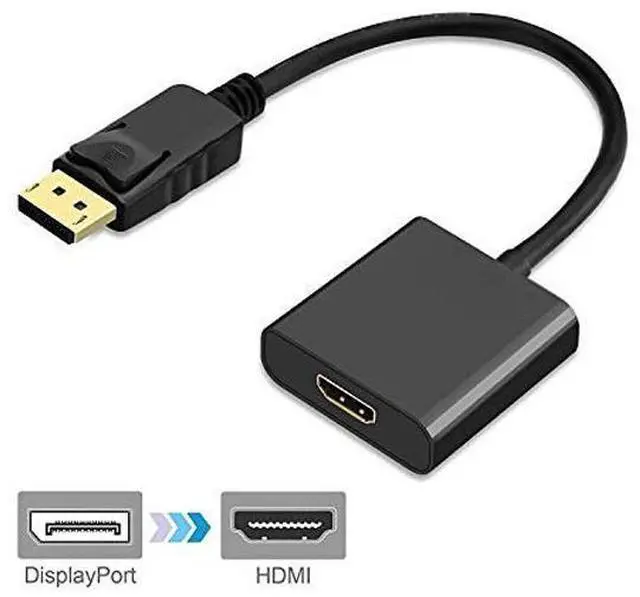 Main image of WRIARICH DisplayPort to HDMI, Display Port to HDMI Adapter 1080P Gold Plated (Male to Female) for DisplayPort Enabled Desktops and Laptops to HDMI Converter Connect Displays, Black