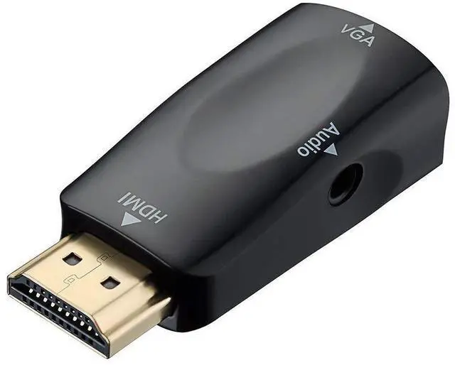 Main image of WRIARICH HDMI to VGA Converter Adapter with 3.5mm Audio Port For PC Laptop TV Box Computer Display Projector and Other HDMI Input Devices - Black