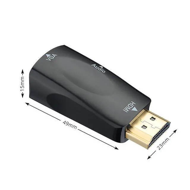 Alt view image 2 of 7 - WRIARICH HDMI to VGA Converter Adapter - Gold-Plated HDMI Male to VGA Female Adapter for Computer, Desktop, Laptop, PC, Monitor, Projector, HDTV, Raspberry Pi, Roku, Xbox and More - Black