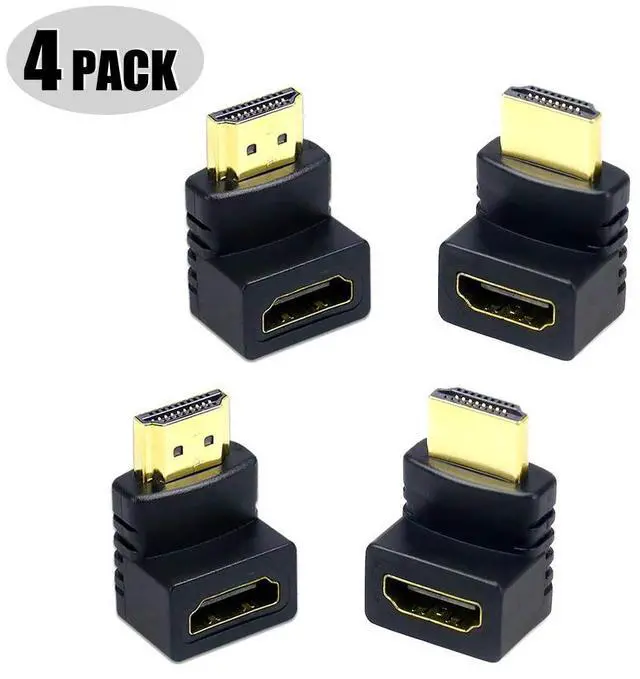 Main image of WRIARICH HDMI 90 Degree And 270 Degree Male to Female Right Angle Adapter - 4-Pack