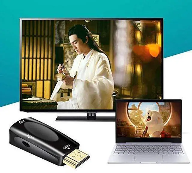 Alt view image 6 of 7 - WRIARICH HDMI to VGA Adapter Converter Gold-Plated with 3.5mm Audio Port for PC, Laptop, DVD, Projector, HDTV, Xbox, STB, Intel Nuc, Chromebook, Android TV Box and Other HDMI Devices-Black