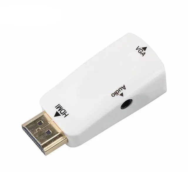 Main image of WRIARICH HDMI to VGA Converter Gold-Plated Active HD 1080P Female to Female Adapte with 3.5mm Audio for Projector HDTV Monitor Laptop PC Xbox STB Blu-ray DVD - White