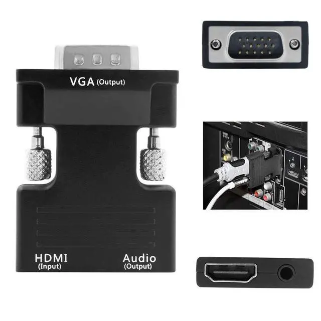 Alt view image 5 of 7 - WRIARICH Active 1080P Female HDMI to VGA Male Converter Adapter Dongle with 3.5mm Stereo Audio Portable HDMI Connector for Laptop PC PS3 Xbox STB Blu-ray DVD TV Stick
