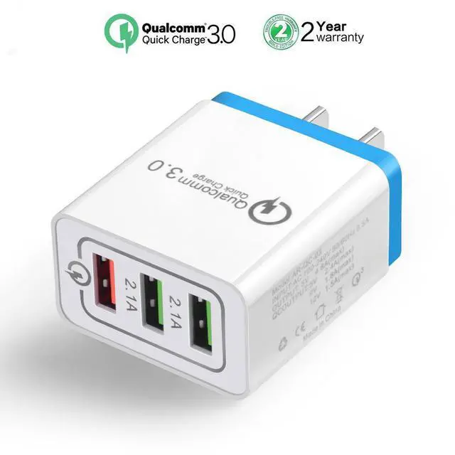 Main image of WRIARICH Quick Charging 3.0 Wall Charger, 30W USB Wall Charger for Galaxy S7/S6/Edge/Plus, Note 5/4, LG G4, HTC One A9/M9, Nexus 6, iPhone, iPad and More