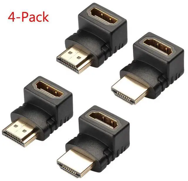 Main image of WRIARICH HDMI Adapter Right Angle 90 Degree Gold Plated HDMI Male to Female Connector Supports 3D 4K 1080P HDMI for TV Stick, Roku Stick, Chromecast, Xbox, PS4, PS3, Nintendo Switch(4-Pack)