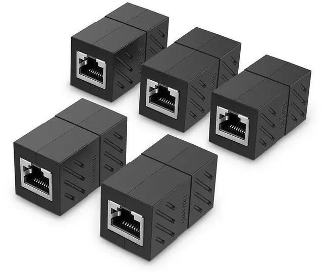 Main image of WRIARICH RJ45 Female To Female Network Ethernet LAN Splitter Connector Transfer Head RJ45 Adapter Coupler for Cat7 Cat6 Cat5e(5-pack Black)