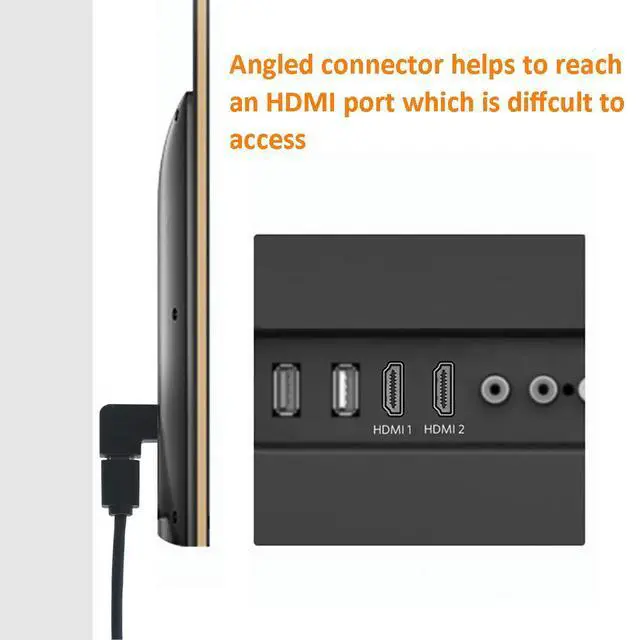 Alt view image 7 of 7 - WRIARICH HDMI Right Angle Port Saver Adapter (Male to Female) -Flat 90 Degree And 270 Degree, 4-Pack