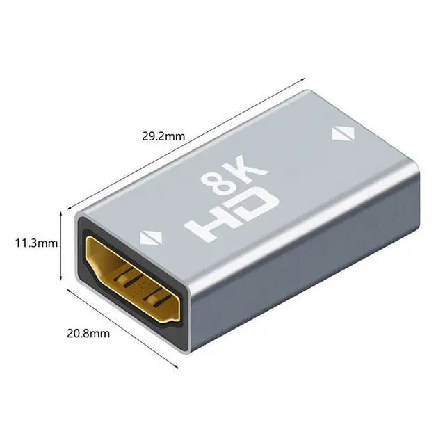 Alt view image 3 of 7 - WRIARICH 2-Pack HDMI 2.1 Adapter Aluminum Alloy Female to Female Converter Extender 8K 60Hz HD HDMI-Compatible Extension for HDTV Loptop TV Box HDMI Extender
