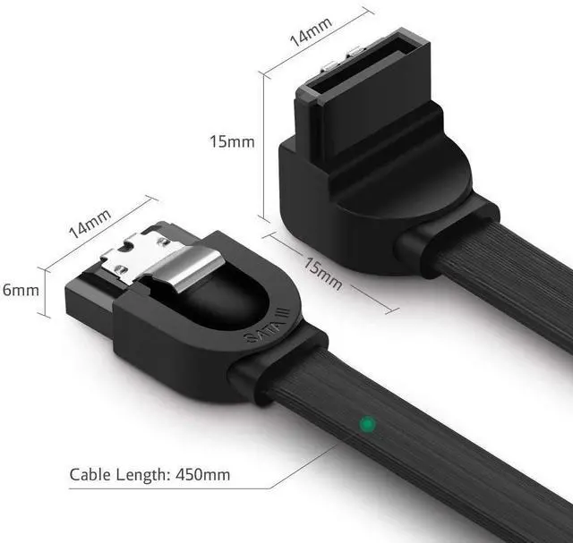Alt view image 3 of 7 - WRIARICH SATA III Cable (3 Pack)90 Degree plug 18 Inches 6.0 Gbps Data Cable with Locking Latch for SATA HDD, SSD, CD Driver, CD Writer