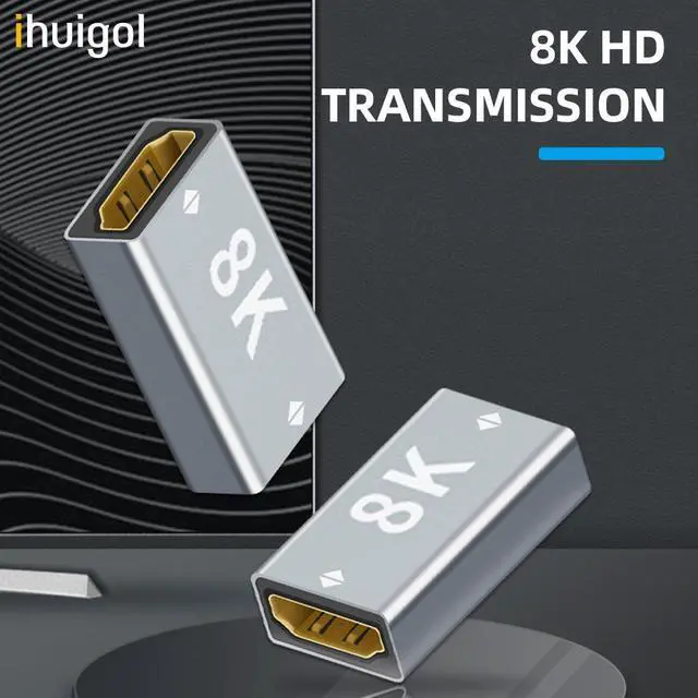 Main image of WRIARICH 2-Pack 8k HDMI Adapter Aluminum Alloy Female to Female for Wall TV, Roku, PS5, Fire Stick, Chromecast, Nintendo Switch, Laptop,Xbox, PC