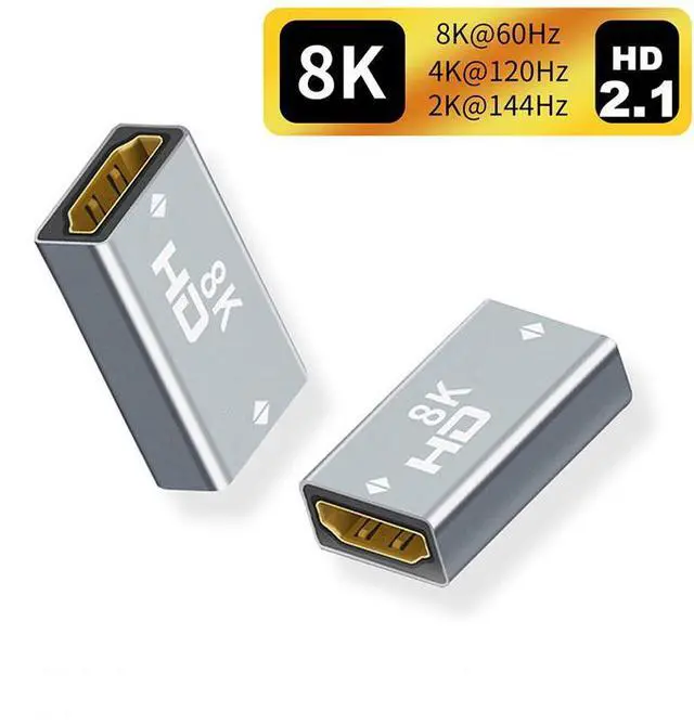 Main image of WRIARICH 2-Pack 8K HDMI-Compatible Cable Extender Adapter Aluminum Alloy Female to Female For PS4 PS3 PC TV Box Monitor Tablet Laptop HD 8K Extender 8K@60Hz 4K@120Hz Black