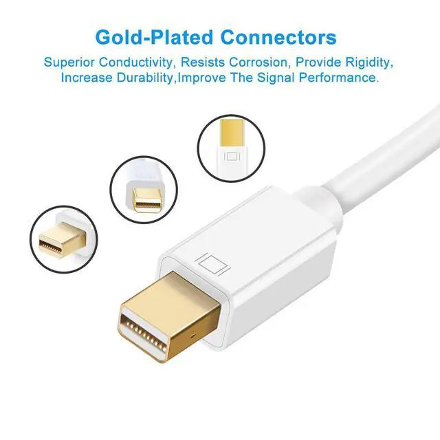 Alt view image 4 of 7 - WRIARICH Thunderbolt to HDMI, 4Kx2K Mini DisplayPort to HDMI (Mini DP) Adapter for MacBook, Chromebook Pixel, Surface Pro, HDTVs, Monitors, Projectors and More, 4K, White