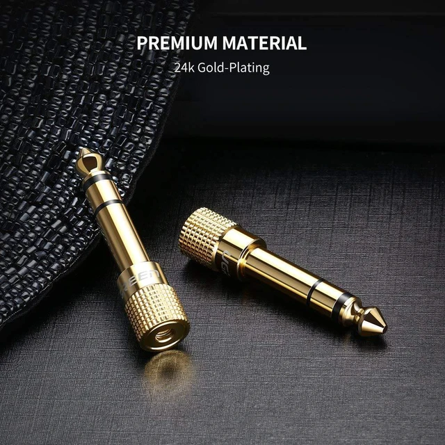 Alt view image 6 of 6 - WRIARICH Stereo Audio Adapter, 6.35mm (1/4 inch) Male to 3.5mm (1/8 inch) Female Headphone Jack Plug, Gold Plated