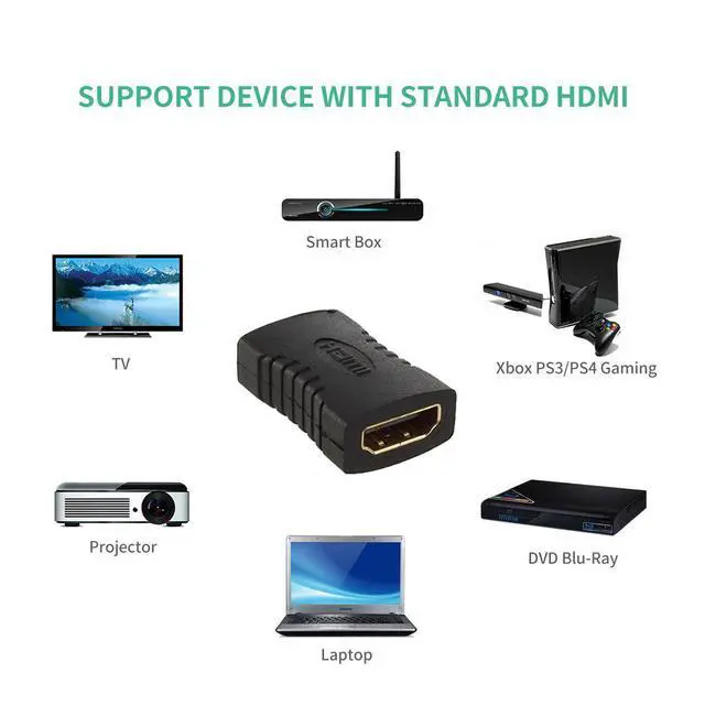 Alt view image 4 of 7 - WRIARICH HDMI Female to Female Adapter Coupler Connector Converter For HDTV 1080P HDMI Adapter for TV Stick, Roku Stick, Chromecast, Xbox, PS4, PS3, Nintendo Switch, 4Pack