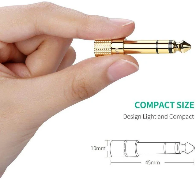 Alt view image 2 of 6 - WRIARICH Stereo Adapter,6.35mm 1/4 inch Plug to 3.5mm 1/8 inch Male to Female Gold Plated Audio Jack Adapter(2 Pack)