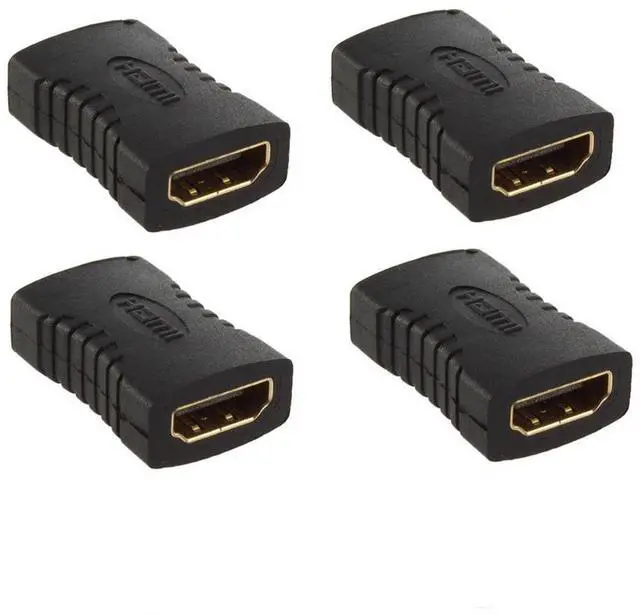 Main image of WRIARICH HDMI Female to Female Coupler Adapter (4 Pack), 29 x 22mm, Black