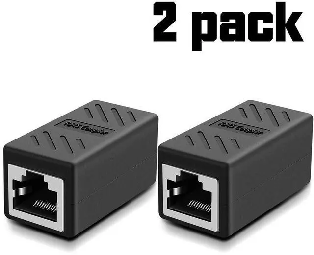Main image of WRIARICH RJ45 Coupler Ethernet Connectors Cat 7 Cat6 Cat5 Cat5e in-Line Coupler Ideal for Extending The Ethernet Cables Female to Female (Black) (2PCS)