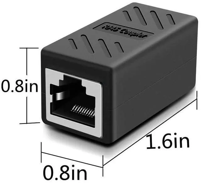 Alt view image 4 of 7 - WRIARICH RJ45 Coupler Ethernet Connectors Cat 7 Cat6 Cat5 Cat5e in-Line Coupler Ideal for Extending The Ethernet Cables Female to Female (Black) (2PCS)