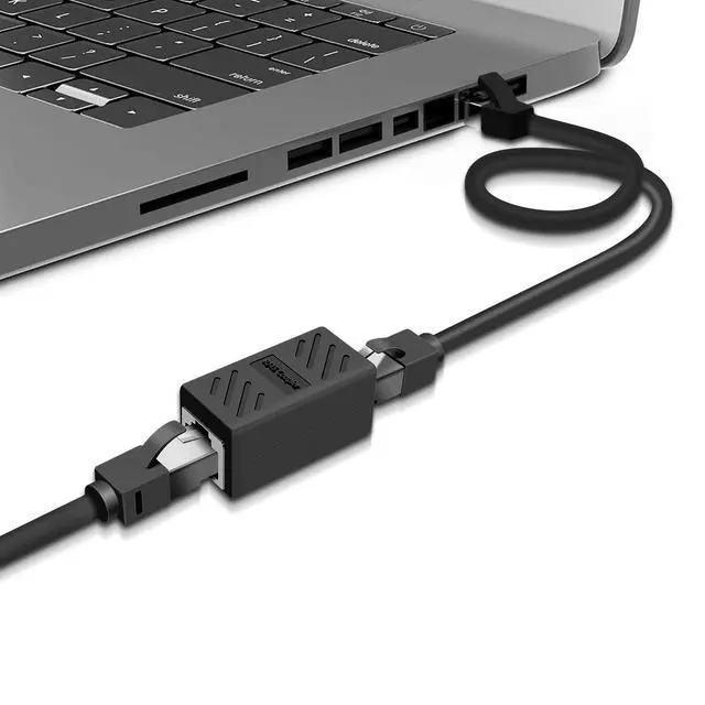 Alt view image 2 of 7 - WRIARICH RJ45 Coupler, Network Coupler, Ethernet Connectors, Hielded in-Line Coupler for Cat7/Cat6/Cat5e/Cat5 Ethernet Cable Extender Connector - Female to Female (Black-2 Pack)