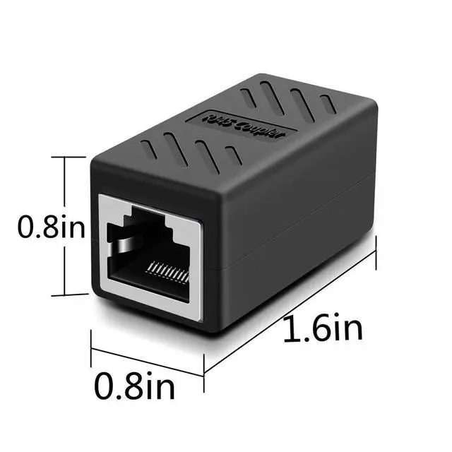 Alt view image 4 of 7 - WRIARICH RJ45 Coupler, Network Coupler, Ethernet Connectors, Hielded in-Line Coupler for Cat7/Cat6/Cat5e/Cat5 Ethernet Cable Extender Connector - Female to Female (Black-2 Pack)