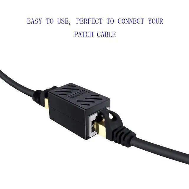 Alt view image 7 of 7 - WRIARICH RJ45 Coupler, Network Coupler, Ethernet Connectors, Hielded in-Line Coupler for Cat7/Cat6/Cat5e/Cat5 Ethernet Cable Extender Connector - Female to Female (Black-2 Pack)
