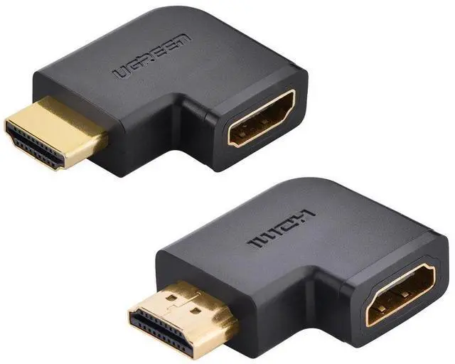Main image of WRIARICH Left and Right Angle HDMI Adapter 90 Degree 270 Degree HDMI Adaptor Male to Female HDMI Converter Vertical Flat Coupler 2 Pcs Support 3D 4K 1080P HDMI Extender