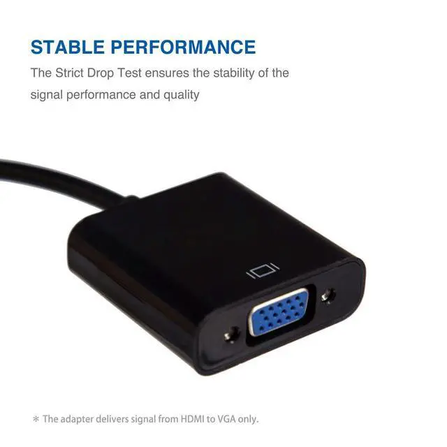 Alt view image 4 of 7 - WRIARICH HDMI to VGA Adapter - 1080p - 1920 x 1080 - Black - HDMI Converter - VGA to HDMI Monitor Adapter