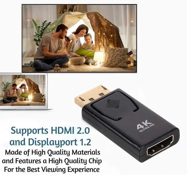 Alt view image 5 of 7 - WRIARICH Display Port to HDMI Male Female Adapter Converter DisplayPort DP to HDMI 1080P Plug and Play For HDTV PC, 1-Pack