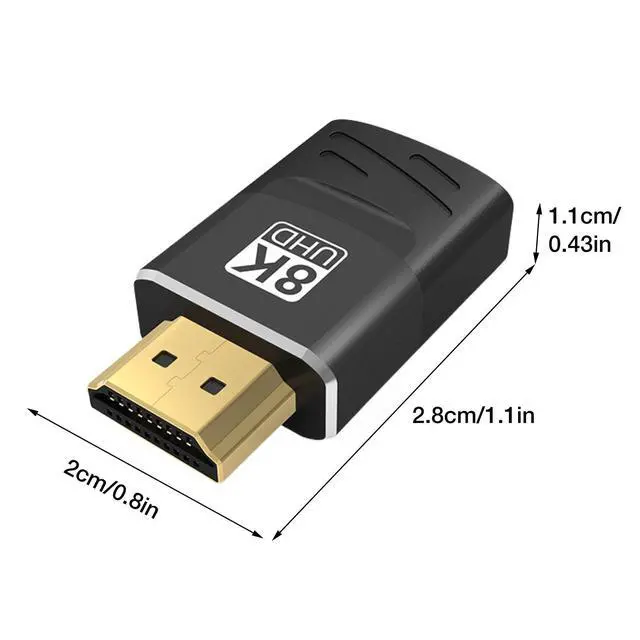 Alt view image 2 of 7 - 8K HDMI Coupler, HDMI Male to Female Adapter for Extending HDMI Devices -for Wall TV, Roku, PS5, Fire Stick, Chromecast, Nintendo Switch, Laptop,Xbox, PC Support 8K@60Hz 4K@120Hz Black 1 Pack