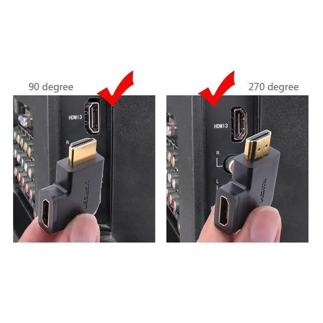 Alt view image 6 of 6 - WRIARICH HDMI Adapter,HDMI Male to Female 270 Degree Right Angle Coupler Extender Connector,2-Pack, Support 3D 4K 1080P HDMI Extender for TV Stick, Roku stick, Chromecast, Nintendo Switch, Xbox, PS4/3