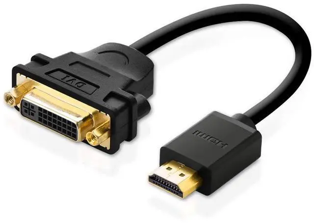 Main image of WRIARICH High Speed Bi-Directional HDMI Male to DVI-D(24+5) Female Adapter for Xbox One, PS4, PS3, Apple TV, Roku, HDTV, Plasma, DVD and Projector (Black)