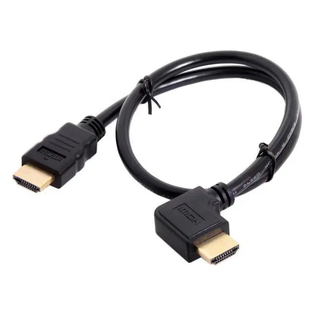 Alt view image 3 of 7 - WRIARICH 90 Degree Left Angled Type HDMI 1.4 Male to HDMI Male Cable Support 3D & Ethernet 50cm (Left Angle)