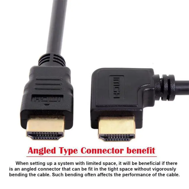Alt view image 7 of 7 - WRIARICH 90 Degree Left Angled Type HDMI 1.4 Male to HDMI Male Cable Support 3D & Ethernet 50cm (Left Angle)