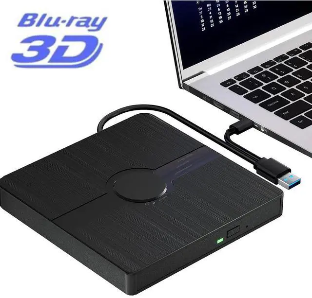 Main image of WRIARICH External Blu Ray Drive, BD Player with Read/Write Capability Portable Blu-ray Player with USB 3.0 Type-C CD/DVD Burner 3D Blu-ray Drive Compatible with Win10 and Mac OS, Drive Blu Ray Player
