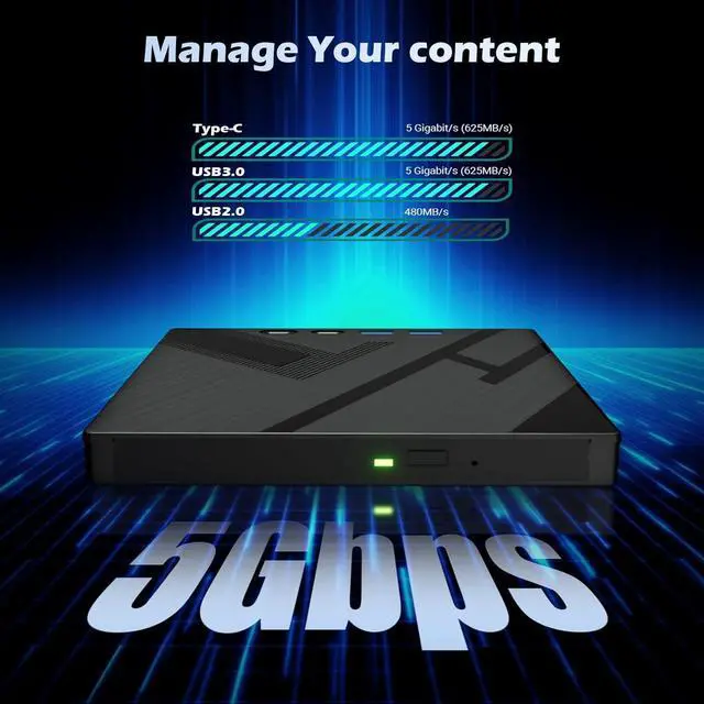 Alt view image 3 of 7 - WRIARICH 7 in 1 External Bluray Drive, USB 3.0 Type-C Optical External Blu-ray DVD Drive Burner with SD/TF Port, Support 100G Disc R/W for PC Compatible with Windows XP/7/8/10/11 Mac Laptop Desktop