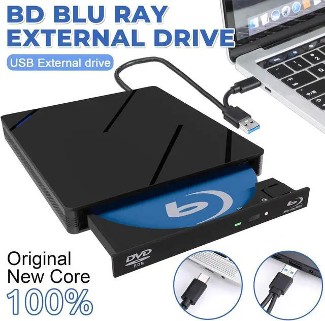 Alt view image 7 of 7 - WRIARICH External Blu Ray Drive, 7 in 1 External Blu-ray Drive USB 3.0 Type C Portable Blu Ray Player, 3D Blu Ray Burner CD DVD Burner, Optical Bluray Drive for Windows XP/7/8/10/11, Mac OS Computers