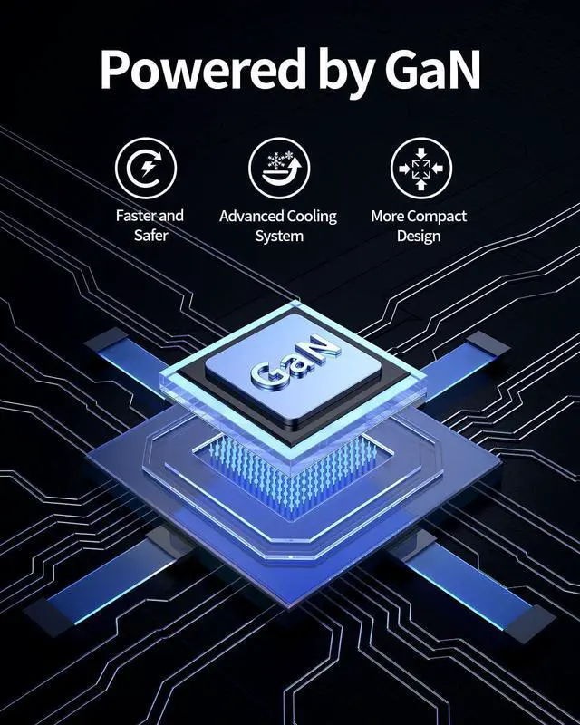 Alt view image 5 of 7 - Desktop Charging Station, 100W 5-Port GaN Fast USB C Charger with LCD Smart Display & Control Knob, Gaming Desk Charger for Multiple Devices, Compatible with MacBook, iPhone, iPad, Galaxy, Home