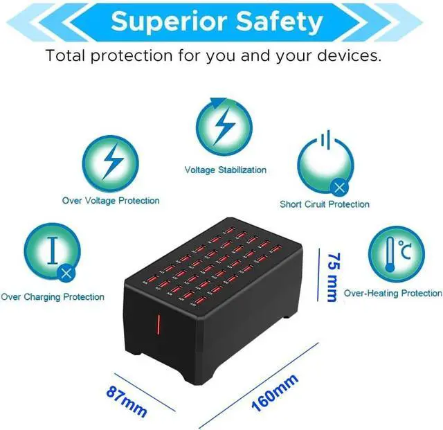 Alt view image 3 of 7 - WRIARICH USB Charger Station, 30-Port USB 150W/30A Multiple USB Charging Station, Multi Ports USB Charger Station for Smartphones, Tablets, and Other USB Devices giyqxHw