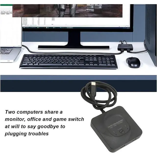 Alt view image 6 of 7 - WRIARICH USB C Switch, 8K@60Hz USB C Switch Bi-Directional 2 in 1 Out or 1 in 2 Out,Type C Switch Selector with Power Indicator for PCs, Support USB 3.1 Gen 2 10Gbps Data Transmission, 100W Charging