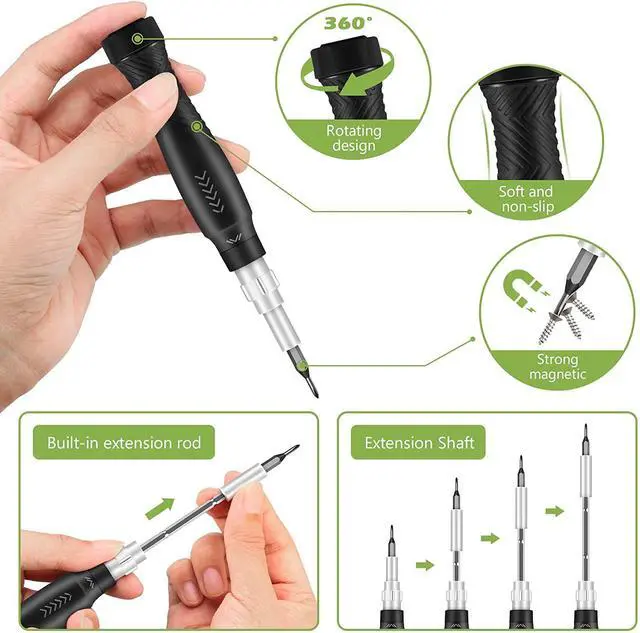 Alt view image 3 of 7 - WRIARICH PC Repair Tools Screwdriver Set, 145 in 1 Precision Screwdriver Set with 132 Screwdriver Bits, Magnetic Repair Tool Kit with Portable Case for Smartphones, MacBooks, Laptops, Watches