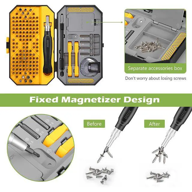 Alt view image 5 of 7 - WRIARICH PC Repair Tools Screwdriver Set, 145 in 1 Precision Screwdriver Set with 132 Screwdriver Bits, Magnetic Repair Tool Kit with Portable Case for Smartphones, MacBooks, Laptops, Watches