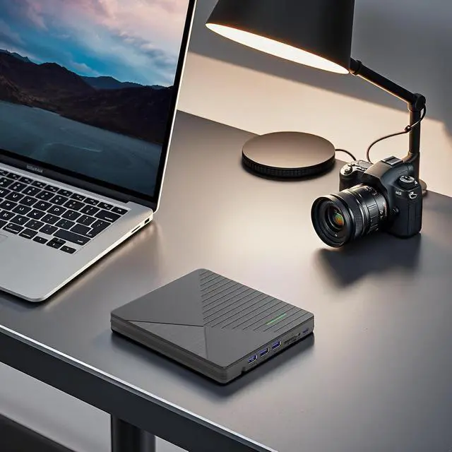 Alt view image 7 of 7 - 7 in 1 External CD DVD Drive for Laptop with 3 USB Ports & TF/SD Card Slots, USB 3.0 & USB-C CD DVD Optical Disc Reader Burner Player for MacBook Pro Laptop PC Windows 11/10/8/7 Linux Mac OS