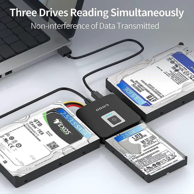 Alt view image 3 of 6 - WRIARICH SATA/IDE to USB 3.0 Adapter, IDE Hard Drive Adapter Kit, SATA Cable Converter for 2.5/3.5 inch IDE and SATA HDD/SSD, 5.25" CD-ROM/DVD-ROM, Include 12V/2A Power Adapter