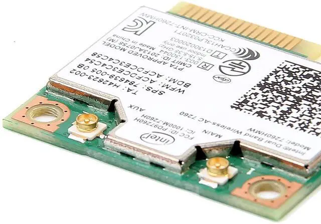 Alt view image 4 of 7 - Mini pcie WiFi Card Dual Band Wireless AC 7260 PCI Express Card 802.11ac 2x2 Wi-Fi 7260hmw Bluetooth 4.0 PCIe Half WiFi Card 802.11 b/a/g/n/ac for Laptop Window 7 8 8.1 10 Linux 2.4.x/2.6.x or Later