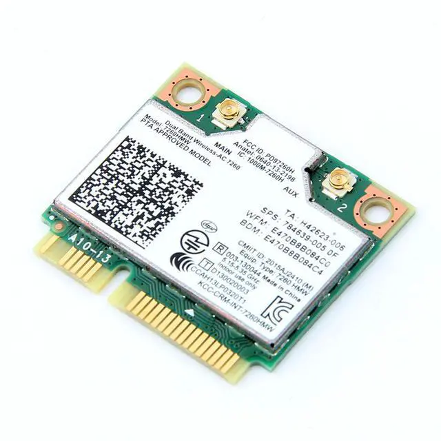 Alt view image 5 of 7 - Mini pcie WiFi Card Dual Band Wireless AC 7260 PCI Express Card 802.11ac 2x2 Wi-Fi 7260hmw Bluetooth 4.0 PCIe Half WiFi Card 802.11 b/a/g/n/ac for Laptop Window 7 8 8.1 10 Linux 2.4.x/2.6.x or Later