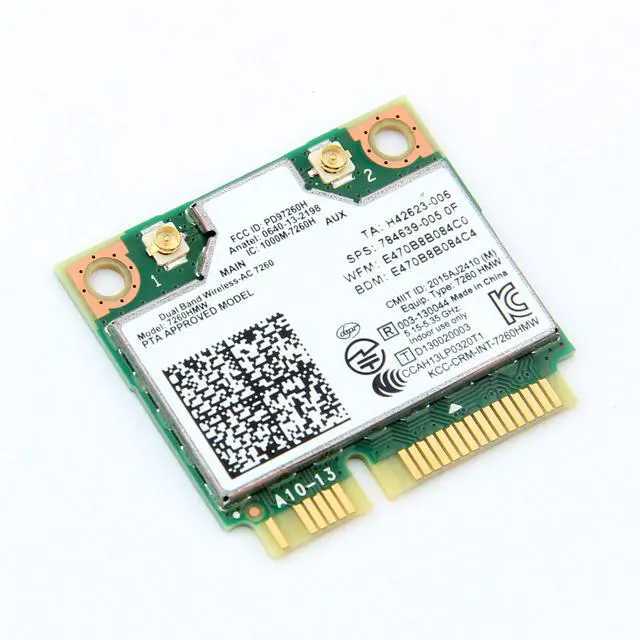 Alt view image 7 of 7 - Mini pcie WiFi Card Dual Band Wireless AC 7260 PCI Express Card 802.11ac 2x2 Wi-Fi 7260hmw Bluetooth 4.0 PCIe Half WiFi Card 802.11 b/a/g/n/ac for Laptop Window 7 8 8.1 10 Linux 2.4.x/2.6.x or Later