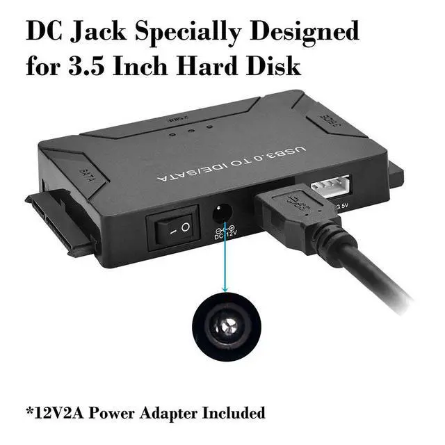 Alt view image 4 of 7 - USB To IDE SATA Data Adapter USB3.0 To IDE SATA Hard Disk Transfer Converter 4 in 1 For PC Laptop 2.5 3.5inch 8TB Hard Disk Dock
