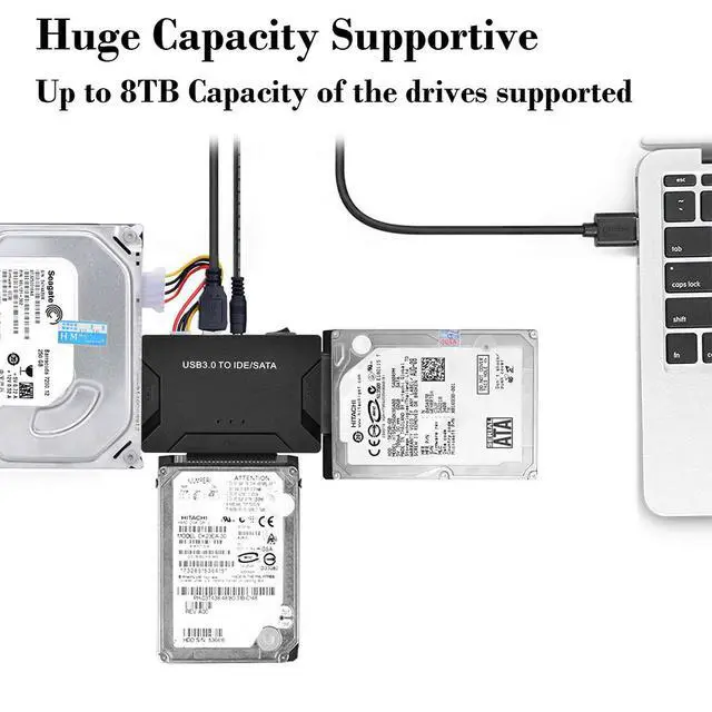 Alt view image 5 of 7 - USB To IDE SATA Data Adapter USB3.0 To IDE SATA Hard Disk Transfer Converter 4 in 1 For PC Laptop 2.5 3.5inch 8TB Hard Disk Dock