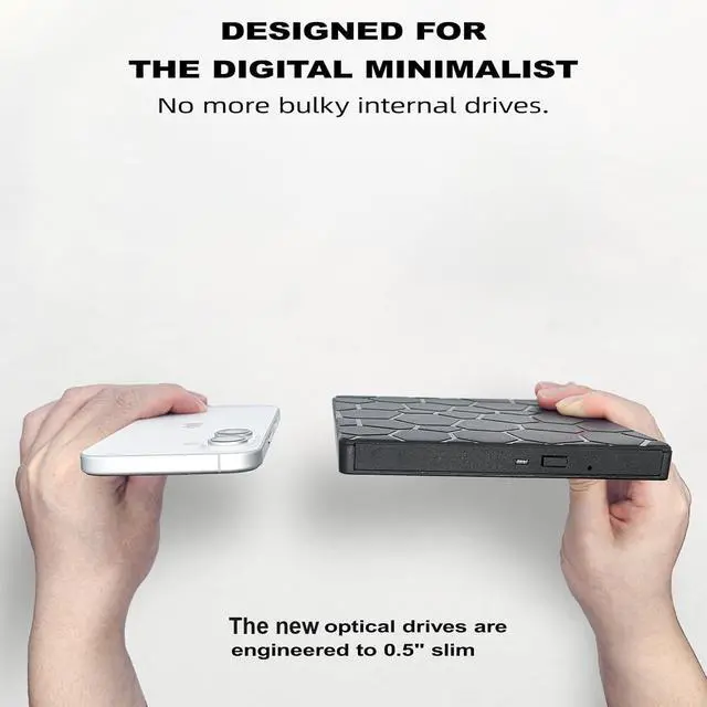 Alt view image 3 of 7 - External CD/DVD Drive for Laptop & PC, USB 3.0 & USB C DVD Burner Ultra-Slim CD Player Portable for Laptop Disc Reader Compatible with Desktop PC Windows 11/10/8 Linux Mac OS MacBook Pro/Air